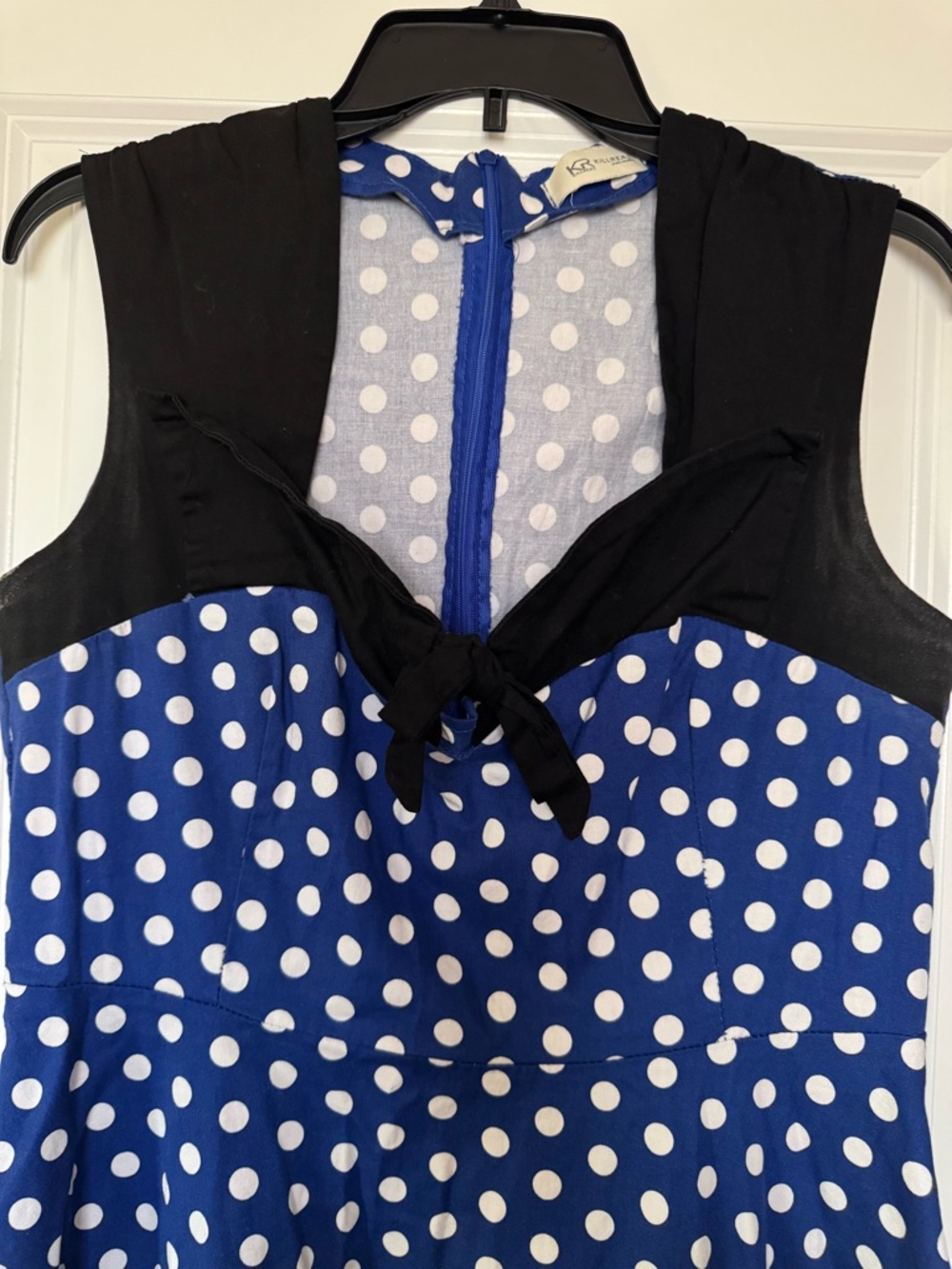Summer Polka Dot Cotton Vintage Elegant Dress Big Swing - Picture 3 of 7